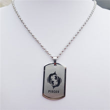 Load image into Gallery viewer, Zodiac 12 Horoscope Pendant Stainless Steel Constellations Necklace Jewerly For Men Women